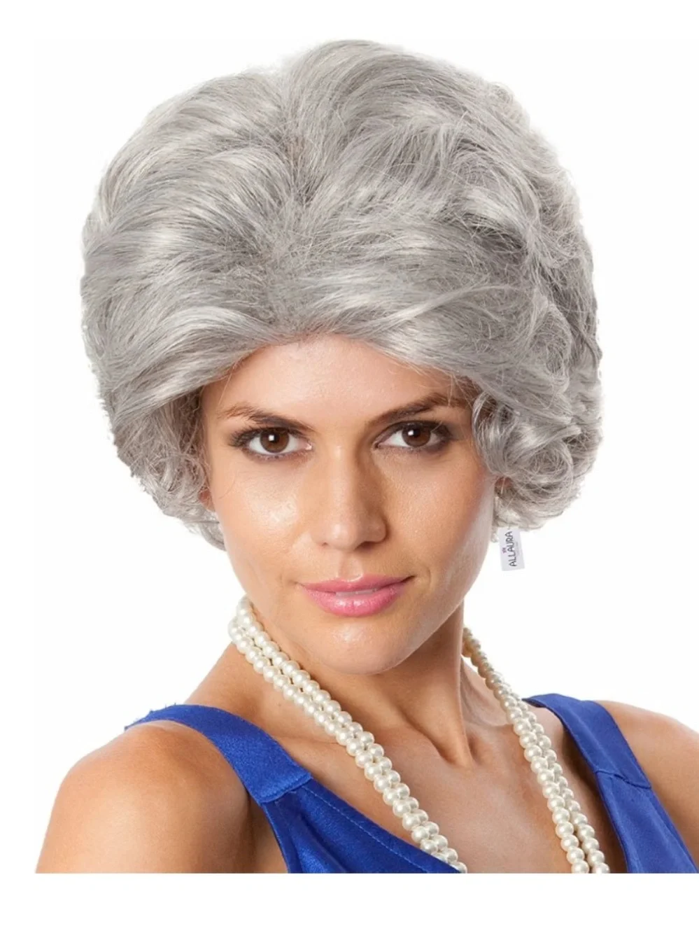 Old Lady Wig Grandma Granny Costume Gray Wigs Queen Elizabeth nwt